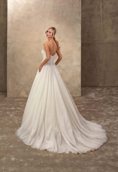 Dramatic And Feminine Pearl-Embellished Tulle Ball Gown by Demetrios - Image 2