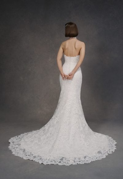Lace Halter-Neck Fit-and-Flare Wedding Dress With Open Back by Anne Barge - Image 2