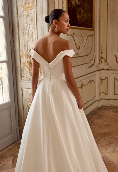 Plus-Size Chic And Simple A-Line Wedding Dress With Buttons by Justin Alexander - Image 3