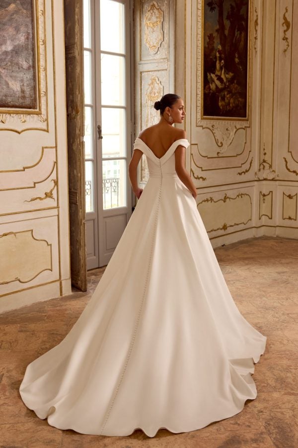 Plus-Size Chic And Simple A-Line Wedding Dress With Buttons by Justin Alexander - Image 2