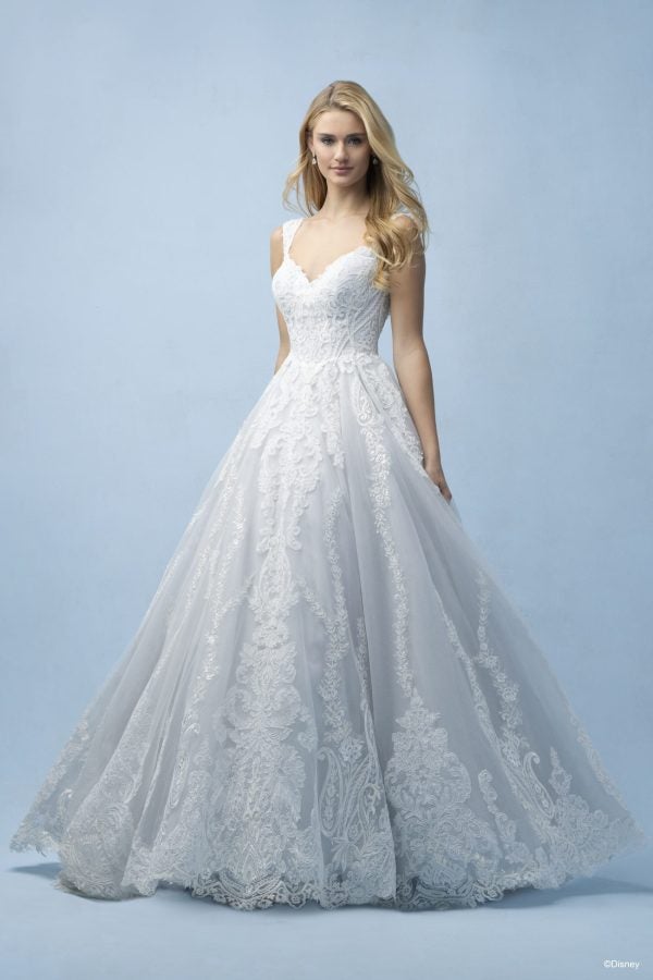 Romantic And Elegant Cap Sleeve Lace Ball Gown by Disney Fairy Tale Weddings Collection - Image 1