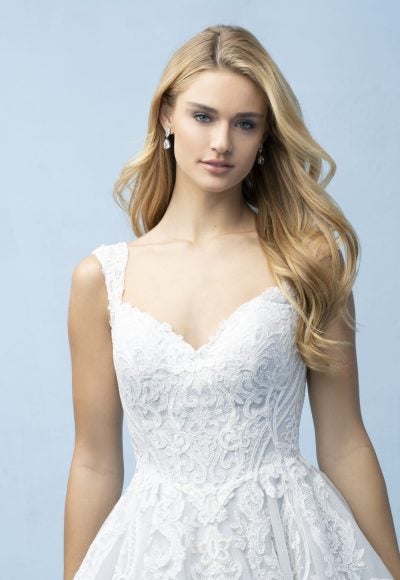 Romantic And Elegant Cap Sleeve Lace Ball Gown by Disney Fairy Tale Weddings Collection - Image 2