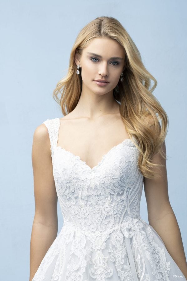 Romantic And Elegant Cap Sleeve Lace Ball Gown by Disney Fairy Tale Weddings Collection - Image 2