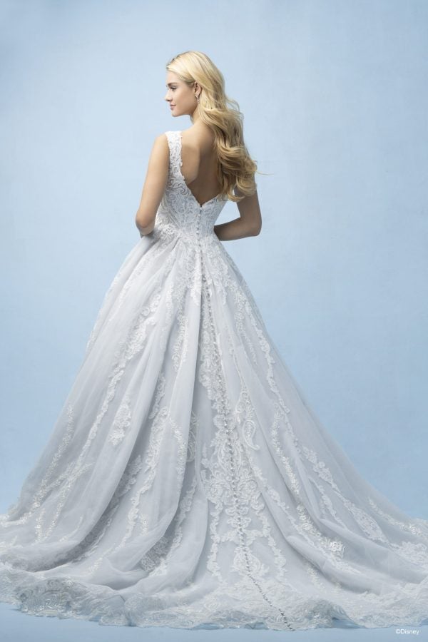 Romantic And Elegant Cap Sleeve Lace Ball Gown by Disney Fairy Tale Weddings Collection - Image 3