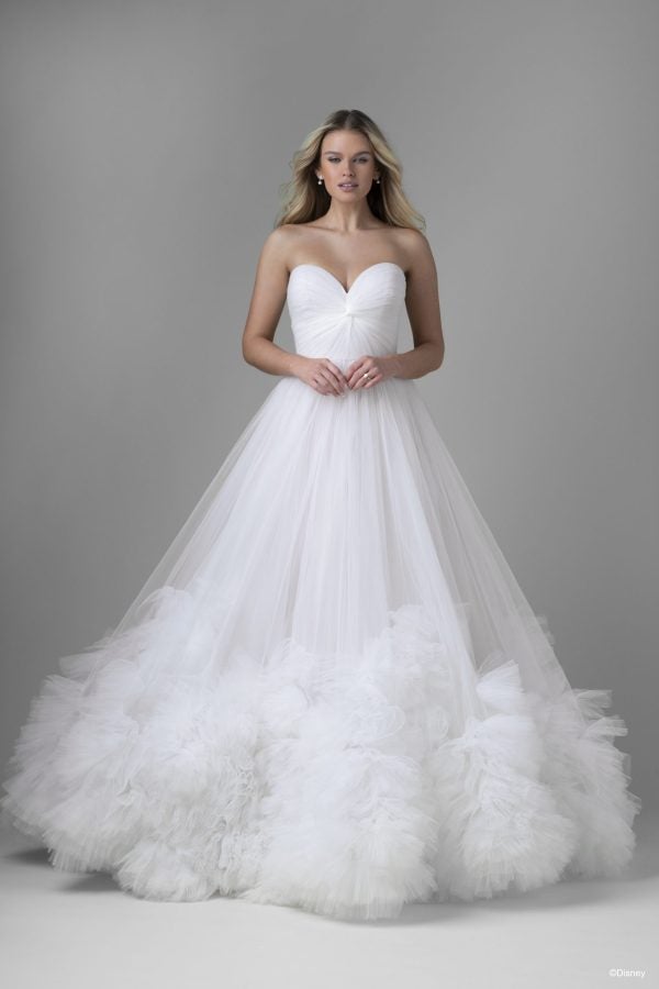 Dreamy And Romantic Tulle Ball Gown With Ruffled Hem by Disney Fairy Tale Weddings Collection - Image 1