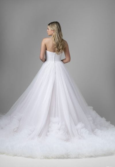 Dreamy And Romantic Tulle Ball Gown With Ruffled Hem by Disney Fairy Tale Weddings Collection - Image 2