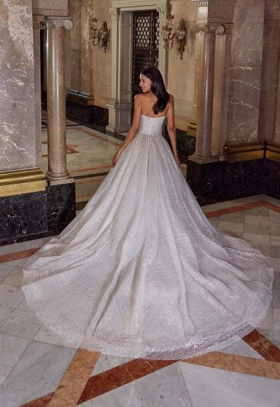 Celestial-Inspired Beaded Tulle Ball Gown With Detachable Cape by Demetrios - Image 2