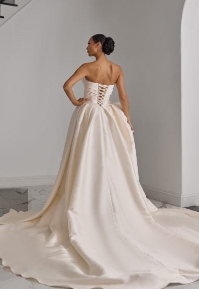 Couture Silk Sheath Wedding Dress With Overskirt And 3D Floral by Esé Azénabor - Image 2