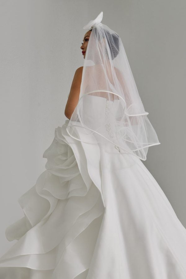 Couture Strapless Silk Ball Gown With 3D Rosette by Esé Azénabor - Image 2