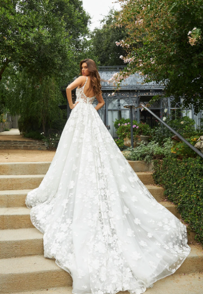 Modern Square-Neck Floral Ball Gown by Martina Liana - Image 2