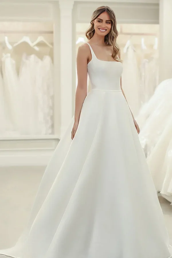 Simple And Classic Square-Neck Ball Gown by Michelle Roth - Image 1