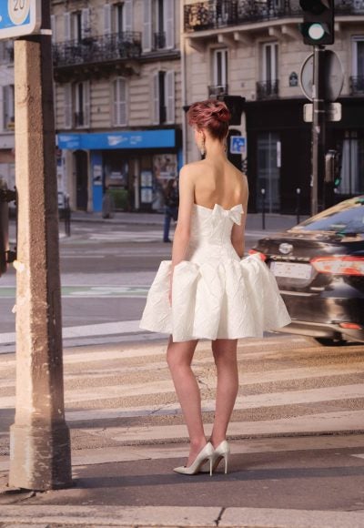Bow-Inspired Jacquard Bridal Mini Dress by Viktor & Rolf - Image 2
