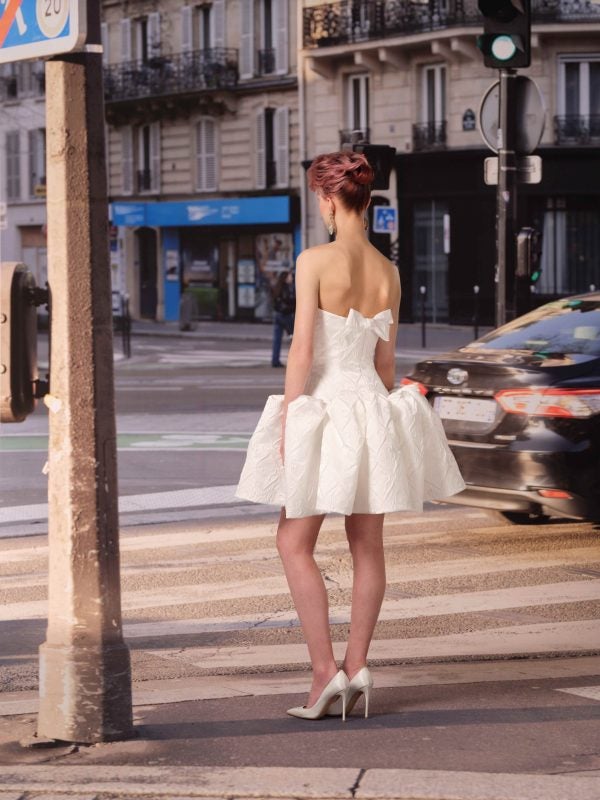 Bow-Inspired Jacquard Bridal Mini Dress by Viktor & Rolf - Image 2