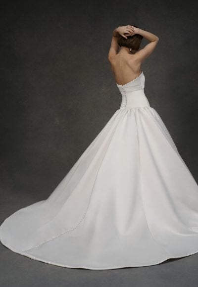 Chic And Elegant Drop-Waist Satin Ball Gown With Buttons by Anne Barge - Image 2