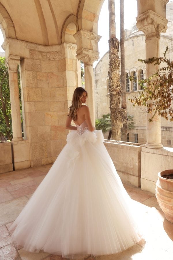 Strapless Embellished Satin And Tulle Ball Gown With 3D Florals by Pnina Tornai - Image 3