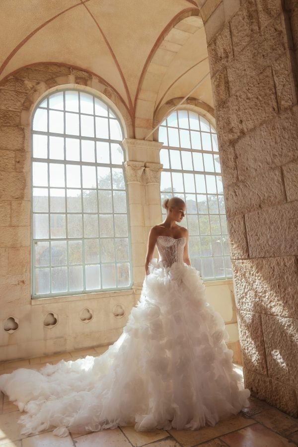 Dramatic Embellished 3D Floral Ball Gown by Pnina Tornai - Image 1