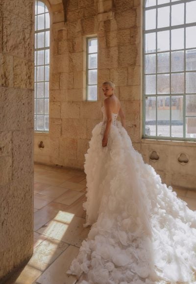 Dramatic Embellished 3D Floral Ball Gown by Pnina Tornai - Image 2