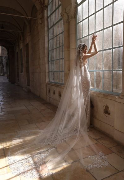 Strapless Crystal-Embellished Sheath Wedding Dress by Pnina Tornai - Image 2