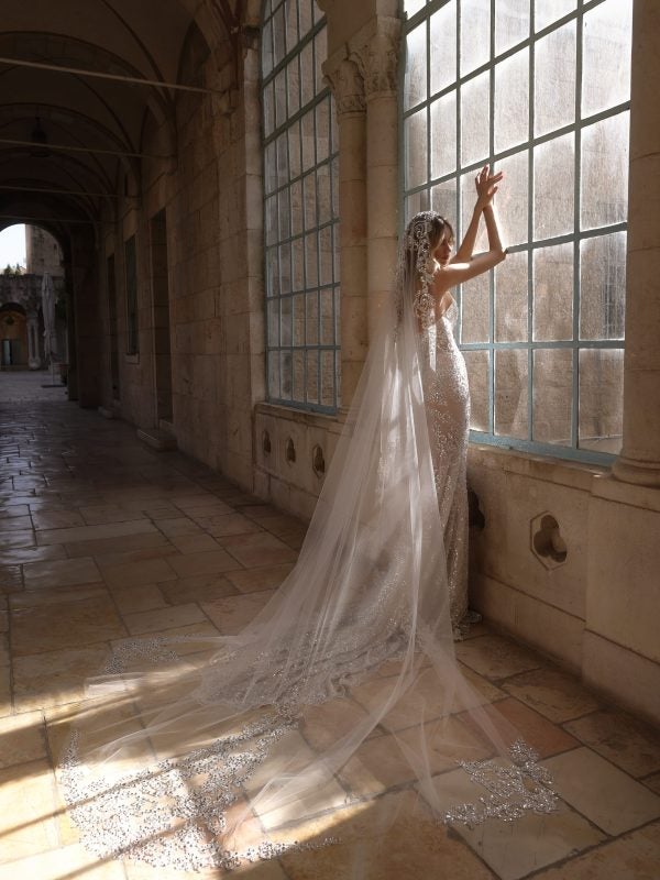 Strapless Crystal-Embellished Sheath Wedding Dress by Pnina Tornai - Image 2