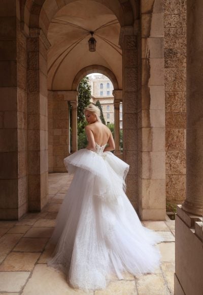 Chic And Romantic Strapless Lace And Pleated Tulle Ball Gown by Pnina Tornai - Image 2