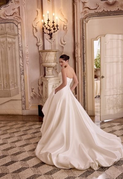Strapless Silk Ball Gown With High-Low Bubble Hem by Justin Alexander - Image 4