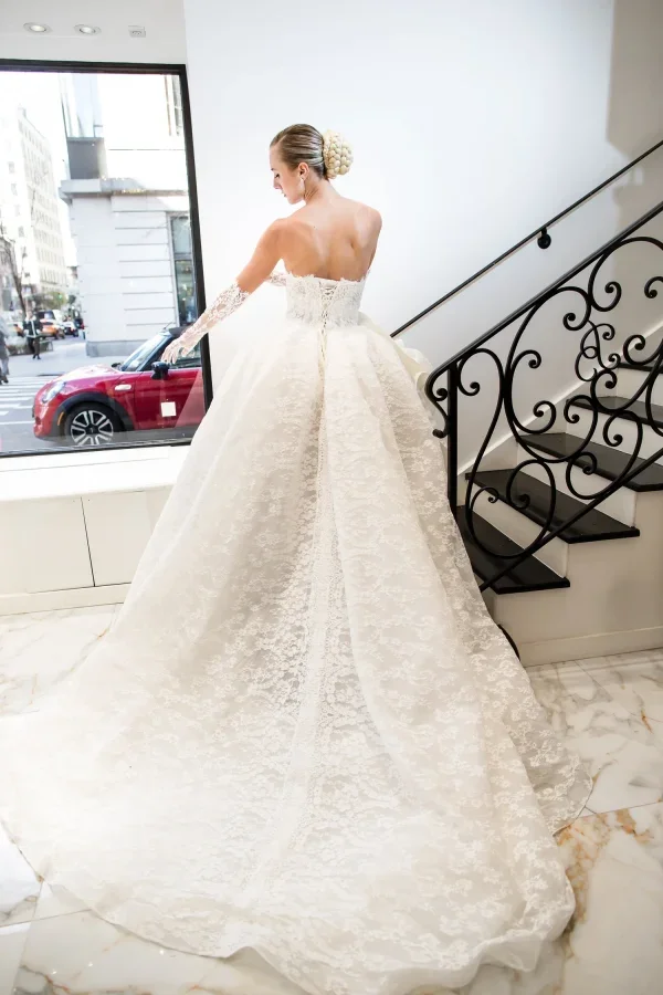 Couture Strapless Lace Ball Gown With 3D Floral by Esé Azénabor - Image 2