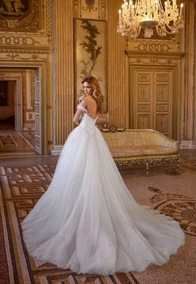 Off-The-Shoulder Pearl-Adorned Tulle Ball Gown by Randy Fenoli - Image 2