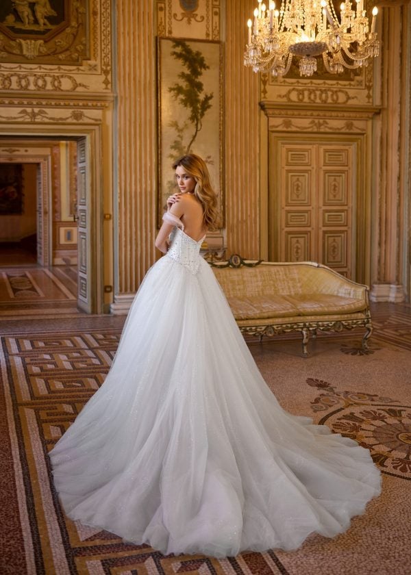 Off-The-Shoulder Pearl-Adorned Tulle Ball Gown by Randy Fenoli - Image 2