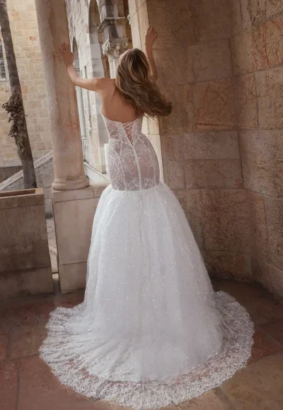 Romantic And Dramatic Sparkly Lace Mermaid Wedding Dress by Pnina Tornai - Image 2