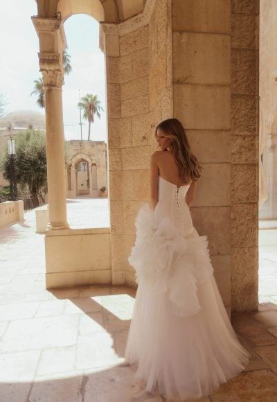 Strapless Drop-Waist A-Line Wedding Dress With 3D Florals by Pnina Tornai - Image 2