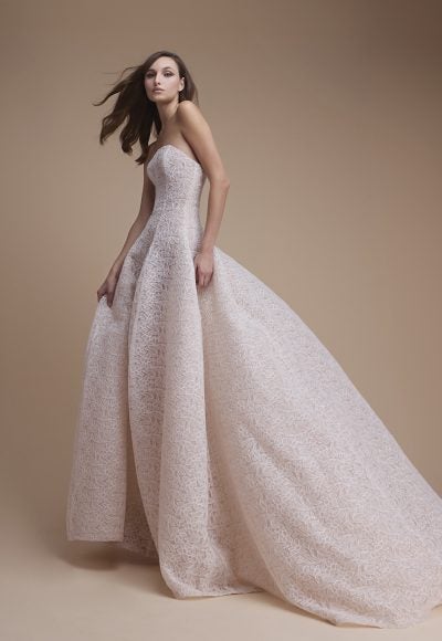 Regal And Romantic Strapless Lace Ball Gown by Jaclyn Whyte