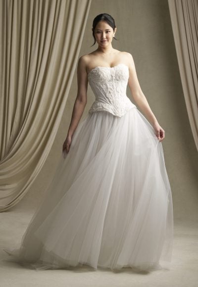 Modern And Unique Two-Piece Tulle A-Line Wedding Dress by Allure Bridals