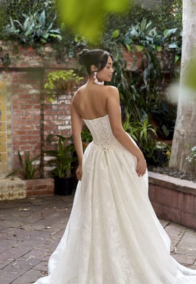 Romantic Floral-Embossed Organza Ball Gown by Essense of Australia - Image 2