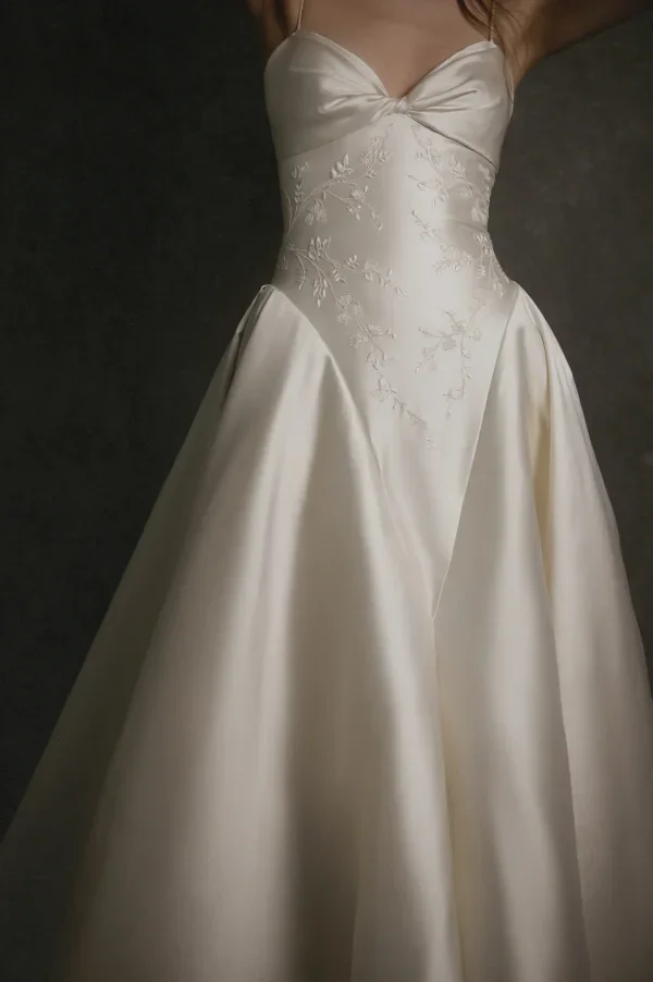 Hand-Embroidered Silk Wool Ball Gown by Enaura Bridal - Image 2