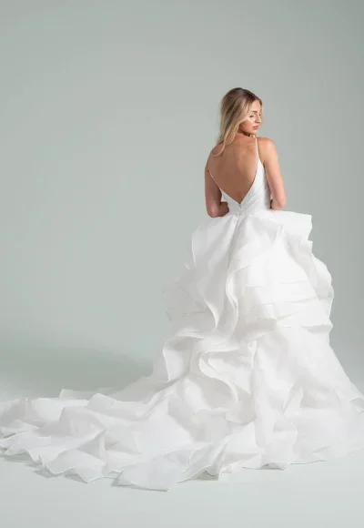 Dramatic And Modern V-Neck Silk Organza Tiered Ball Gown by Hayley Paige - Image 2
