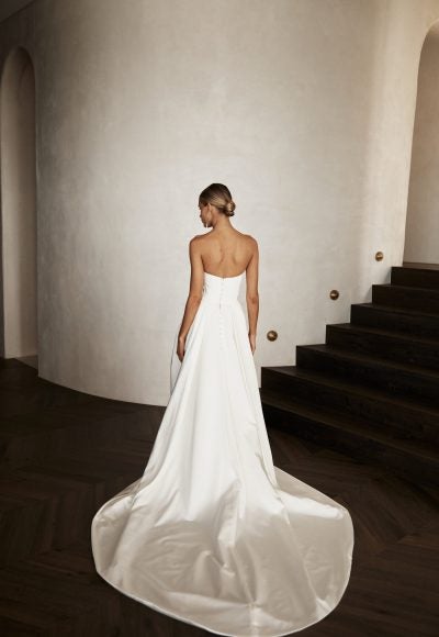 Plus-Size Simple And Modern Sheath Gown With Overskirt by Jane Hill - Image 3