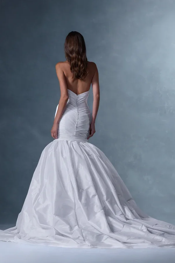 Strapless Silk Mermaid Wedding Dress With Buttons by Ines by Ines Di Santo - Image 2