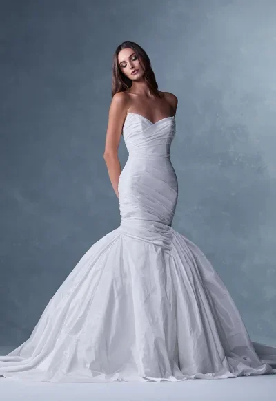 Strapless Silk Mermaid Wedding Dress With Buttons by Heritage by Ines Di Santo