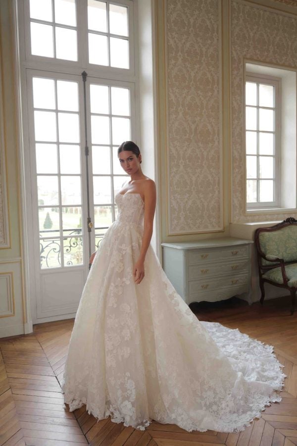 Strapless Floral-Embroidered Ball Gown by Lee Petra Grebenau - Image 1