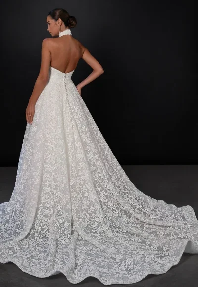 Chic And Romantic Halter-Neck A-Line Wedding Dress With Open Back by Martina Liana - Image 2