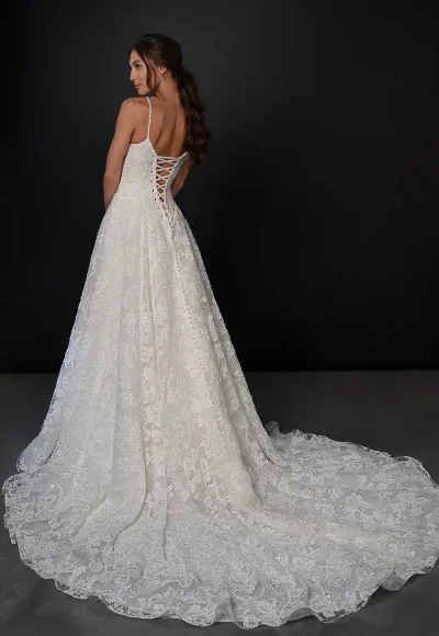 Romantic And Glamorous Beaded Basque-Waist A-Line Wedding Dress by Martina Liana - Image 2