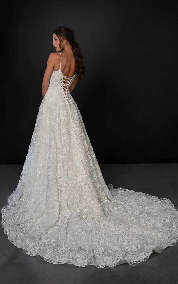 Romantic And Glamorous Beaded Basque-Waist A-Line Wedding Dress by Martina Liana - Image 2