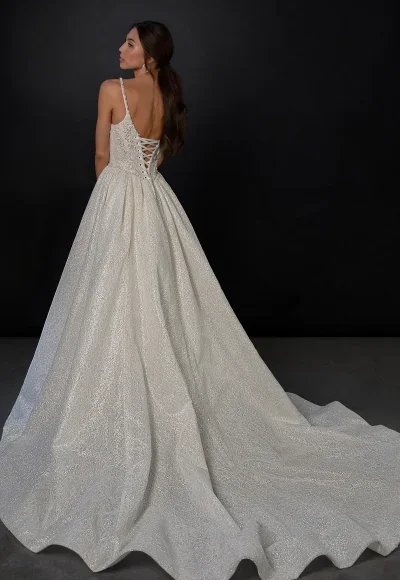 Dramatic And Sparkly Scoop-Neck Basque-Waist Ball Gown by Martina Liana - Image 2