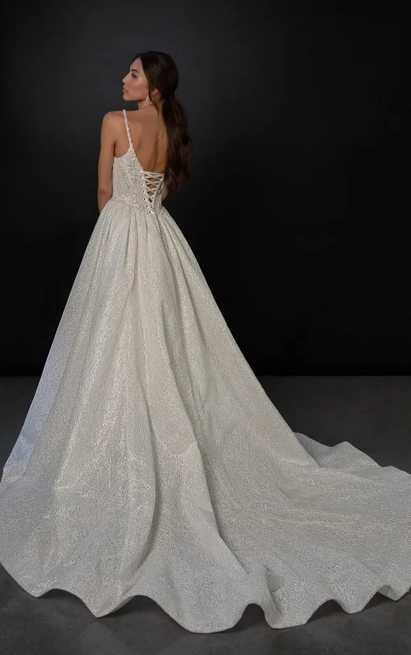 Dramatic And Sparkly Scoop-Neck Basque-Waist Ball Gown by Martina Liana - Image 2