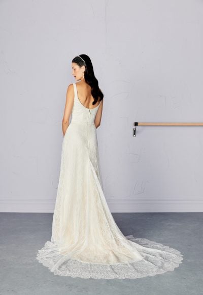 Feminine And Classic Scoop-Neck Lace Fit-And-Flare Wedding Dress by Savannah Miller - Image 2