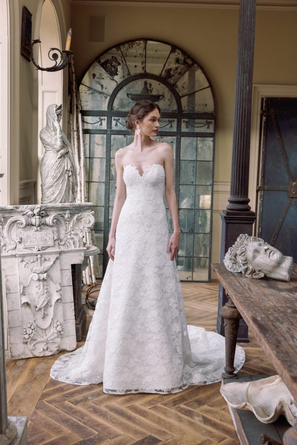 Plus-Size Chic And Romantic Lace Modified A-Line Wedding Dress by Sareh Nouri - Image 1