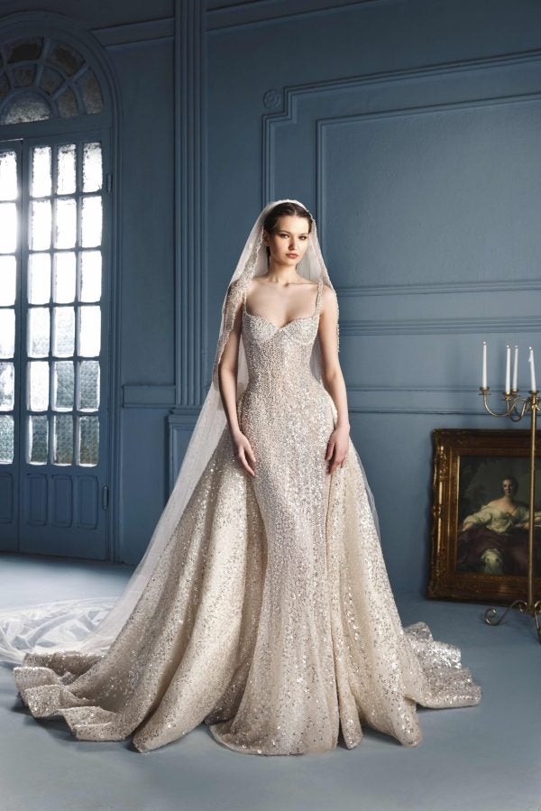 Fully-Embellished Fit-And-Flare Wedding Dress With Overskirt by Tony Ward - Image 1