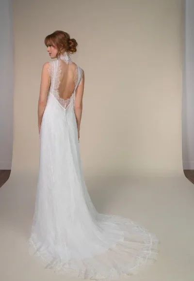 Vintage-Inspired Two-Piece Sheath Wedding Dress With Open Back by All Who Wander - Image 2