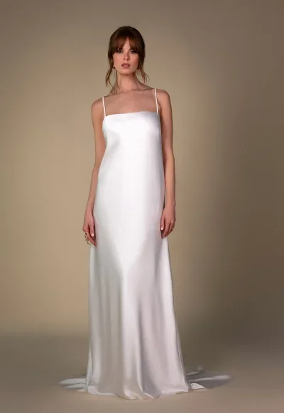 Vintage-Inspired Two-Piece Sheath Wedding Dress With Open Back by All Who Wander - Image 3