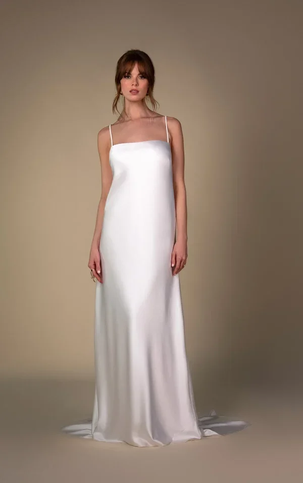 Vintage-Inspired Two-Piece Sheath Wedding Dress With Open Back by All Who Wander - Image 3